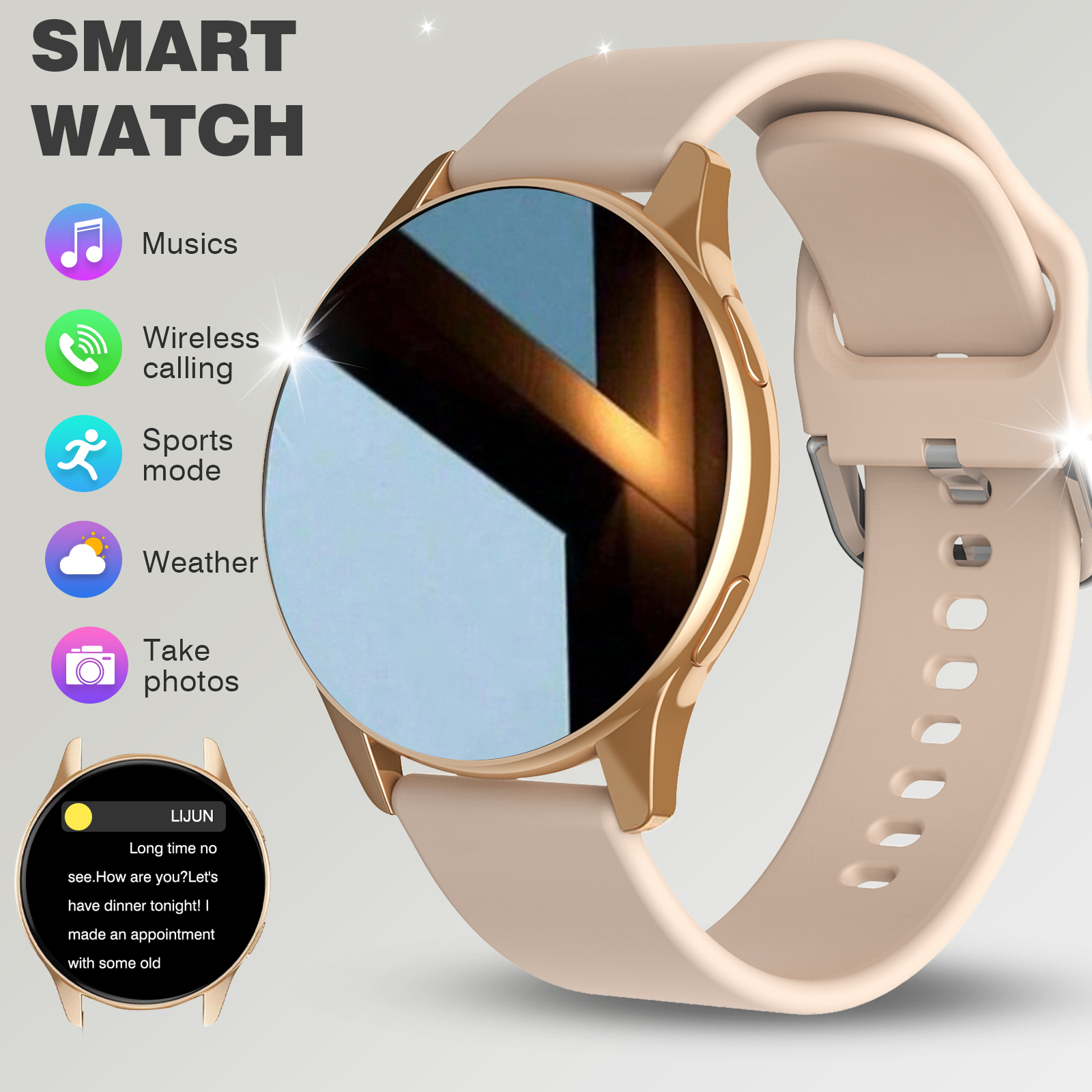 Smartwatch Angelo Watches - Smart Watch, Wireless Call/Dial, Multi-Sport Mode,