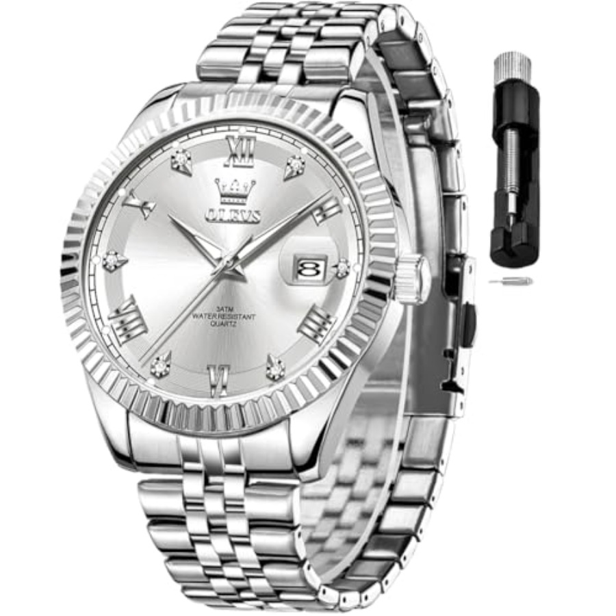 Smartwatch Watches For Men Digital - OLEVS Classic Mens Watch Diamond Analog
