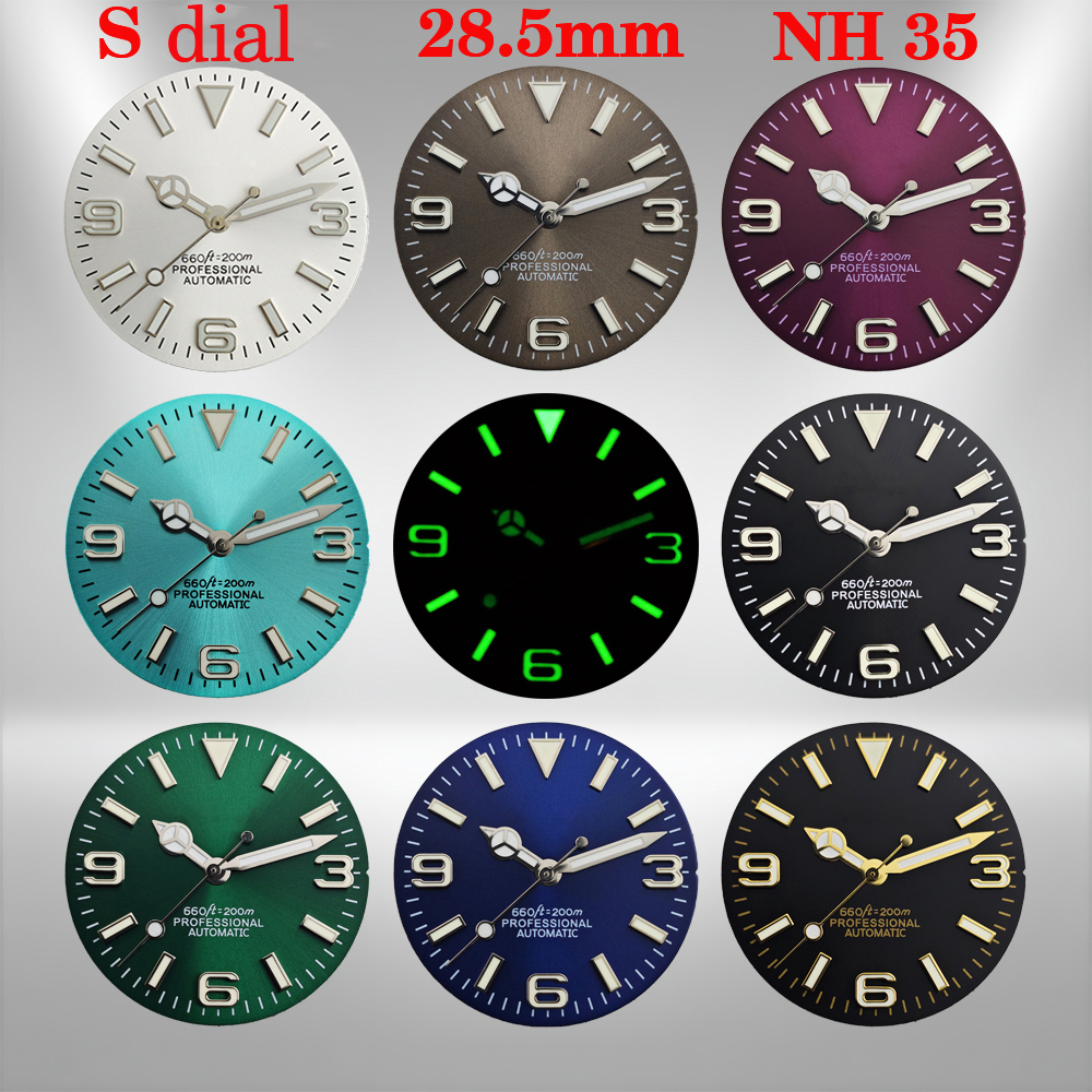Luminous Dial Face - 28.5mm S logo 369 pin sun