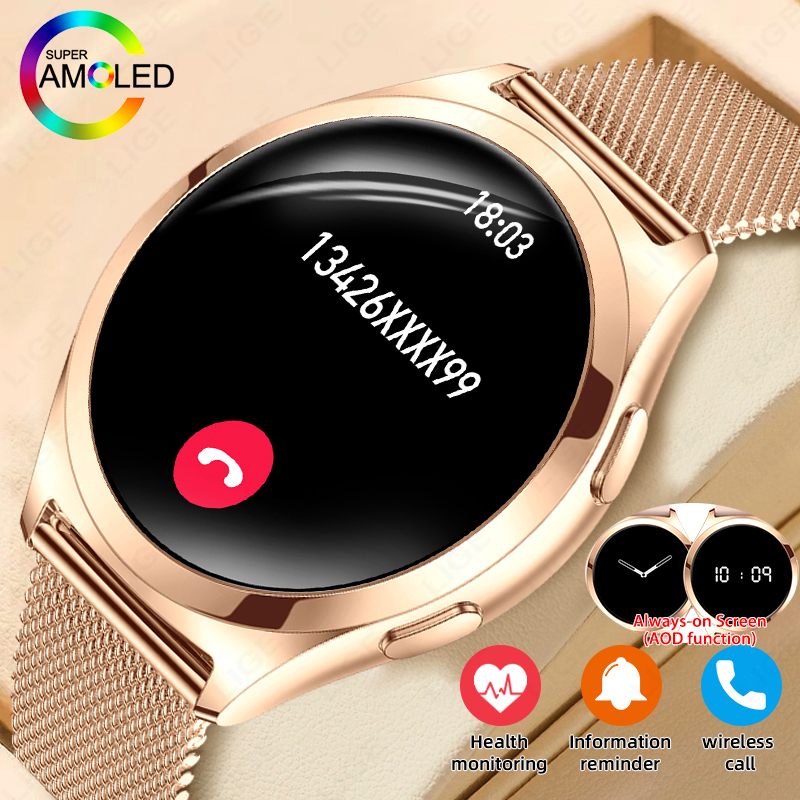 Smartwatch Angelo Watches - 1.27inch AMOLED Women's Smart Watch Custom
