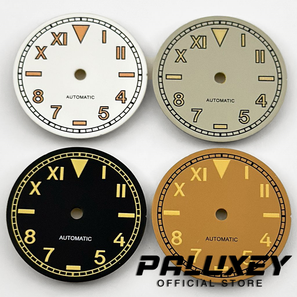 Luminous Dial Face - NH35 29mm Retro Matte White Gray