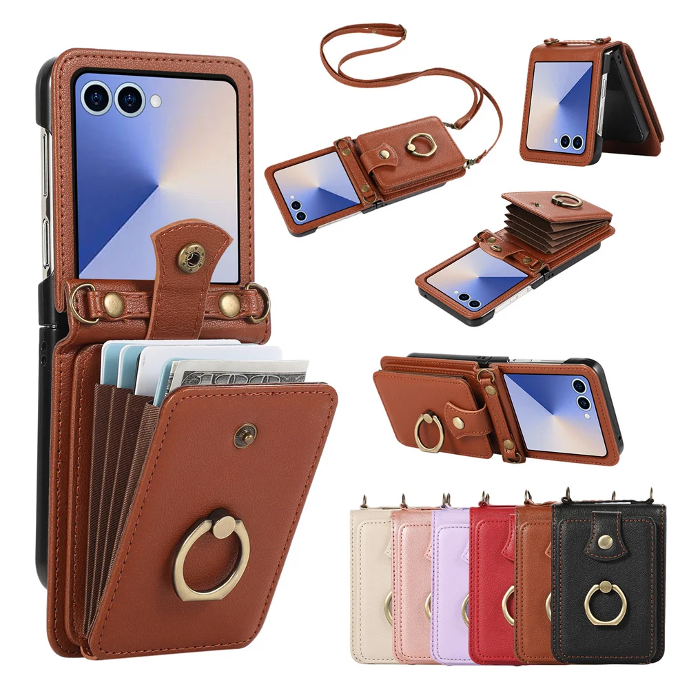 Leather Wallet Phone Case for  - Samsung Galaxy Strap recension och pris