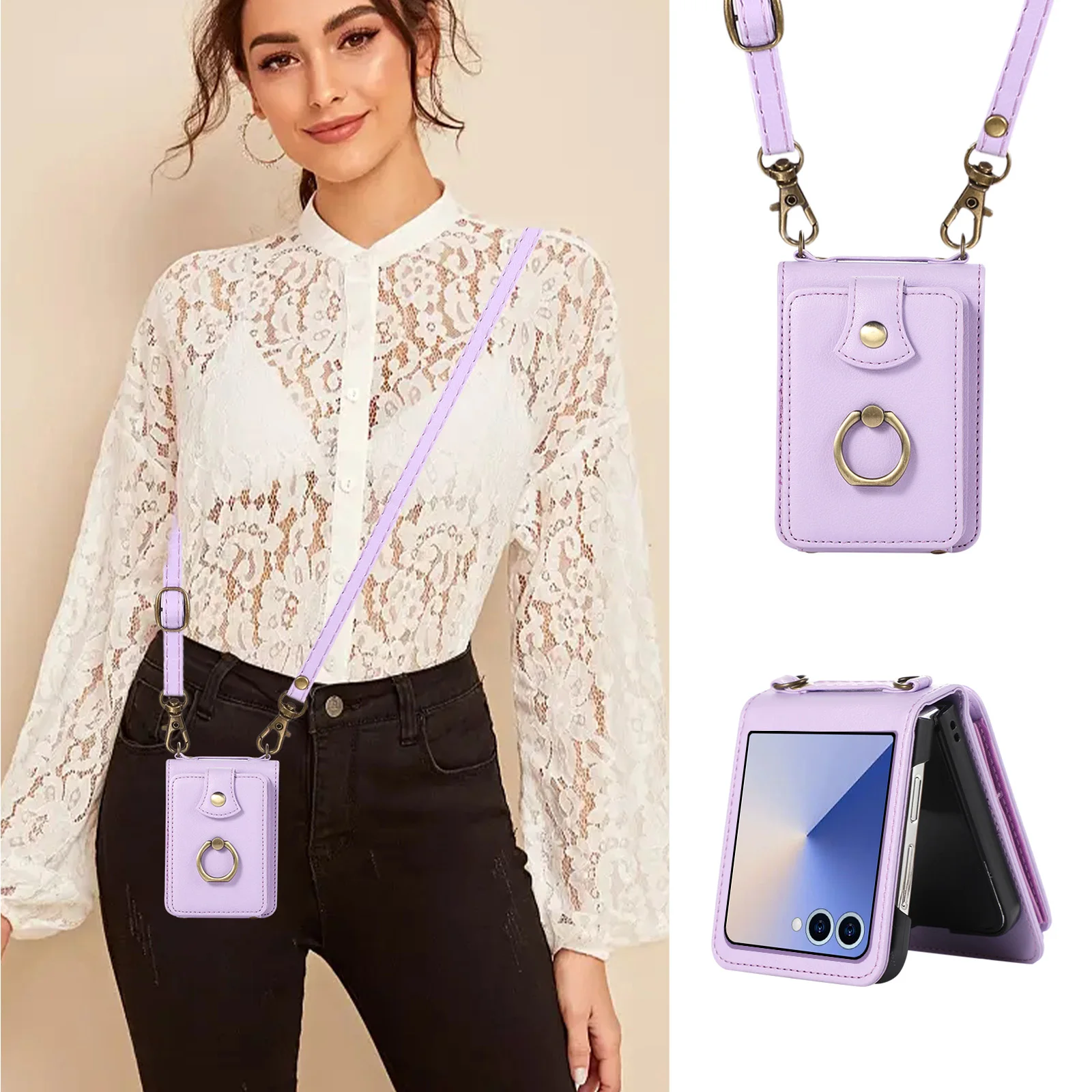Leather Wallet Phone Case for  - Samsung Galaxy Strap recension och pris