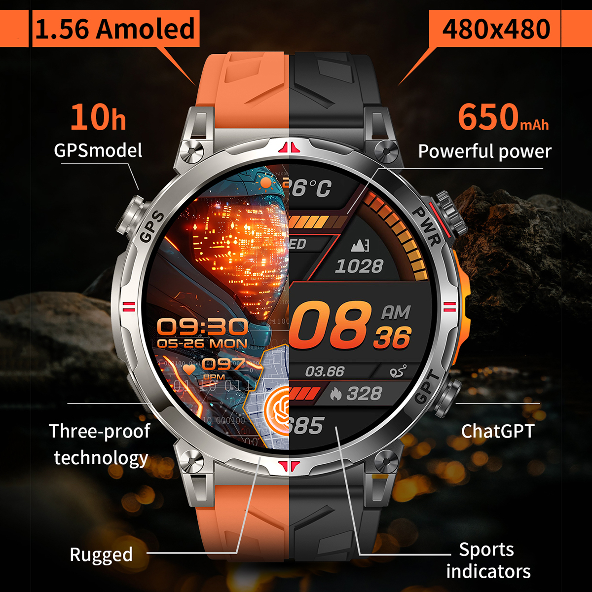 VWAR Oudtoor GPS Smart Watch B - Watch Vs Smartwatch recension och pris