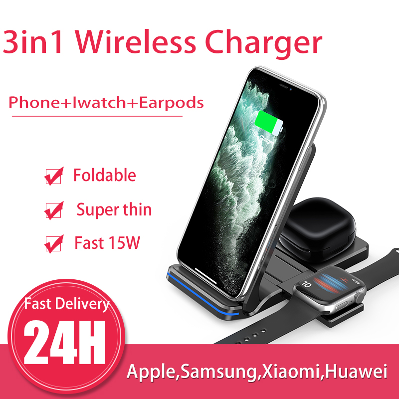 3in1 QI Foldable Wireless Char - Watch Watch Xs recension och pris