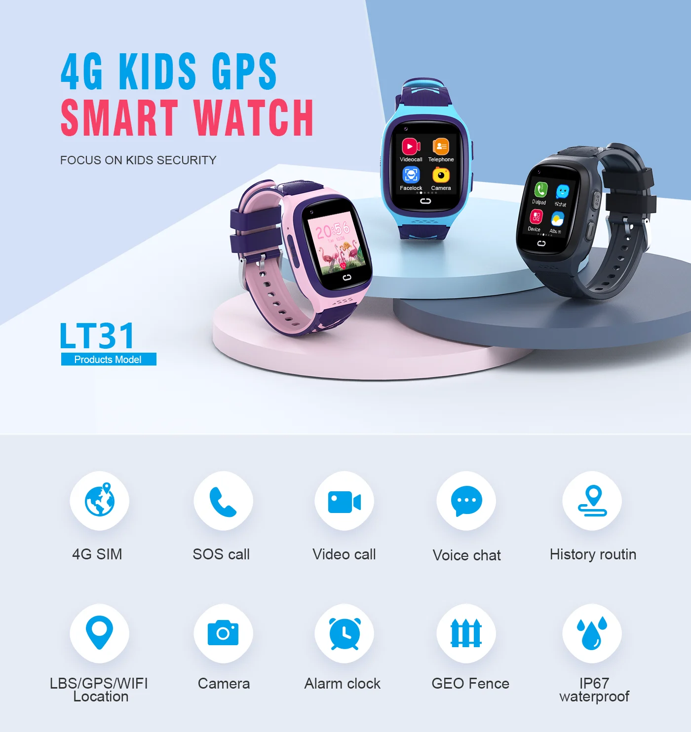 4G Kids Smartwatch SOS Waterpr - Smartwatch Watches For Kids With Gps recension och pris