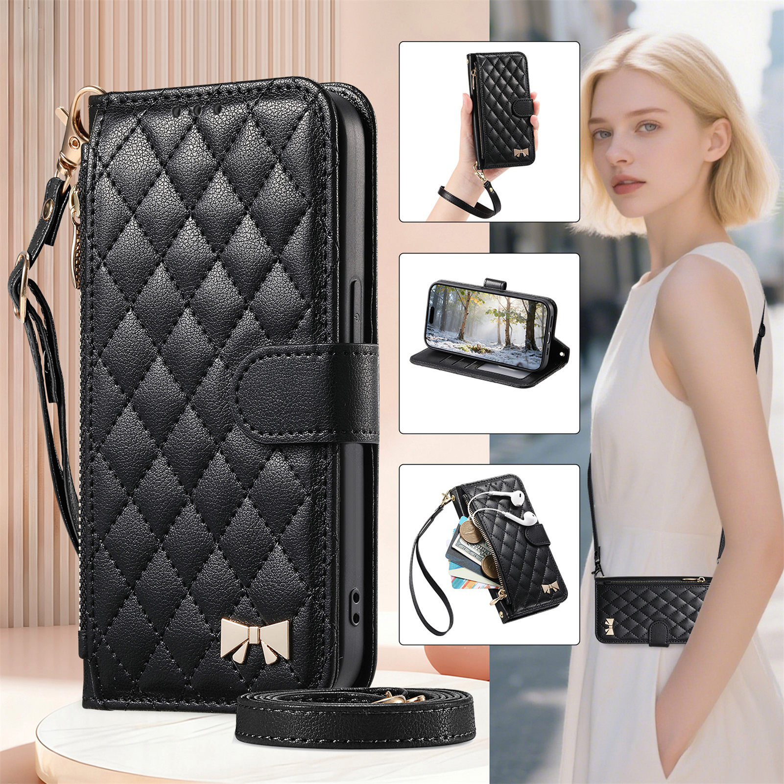 PU Leather Zipper Crossbody Wr - Samsung Galaxy Strap recension och pris