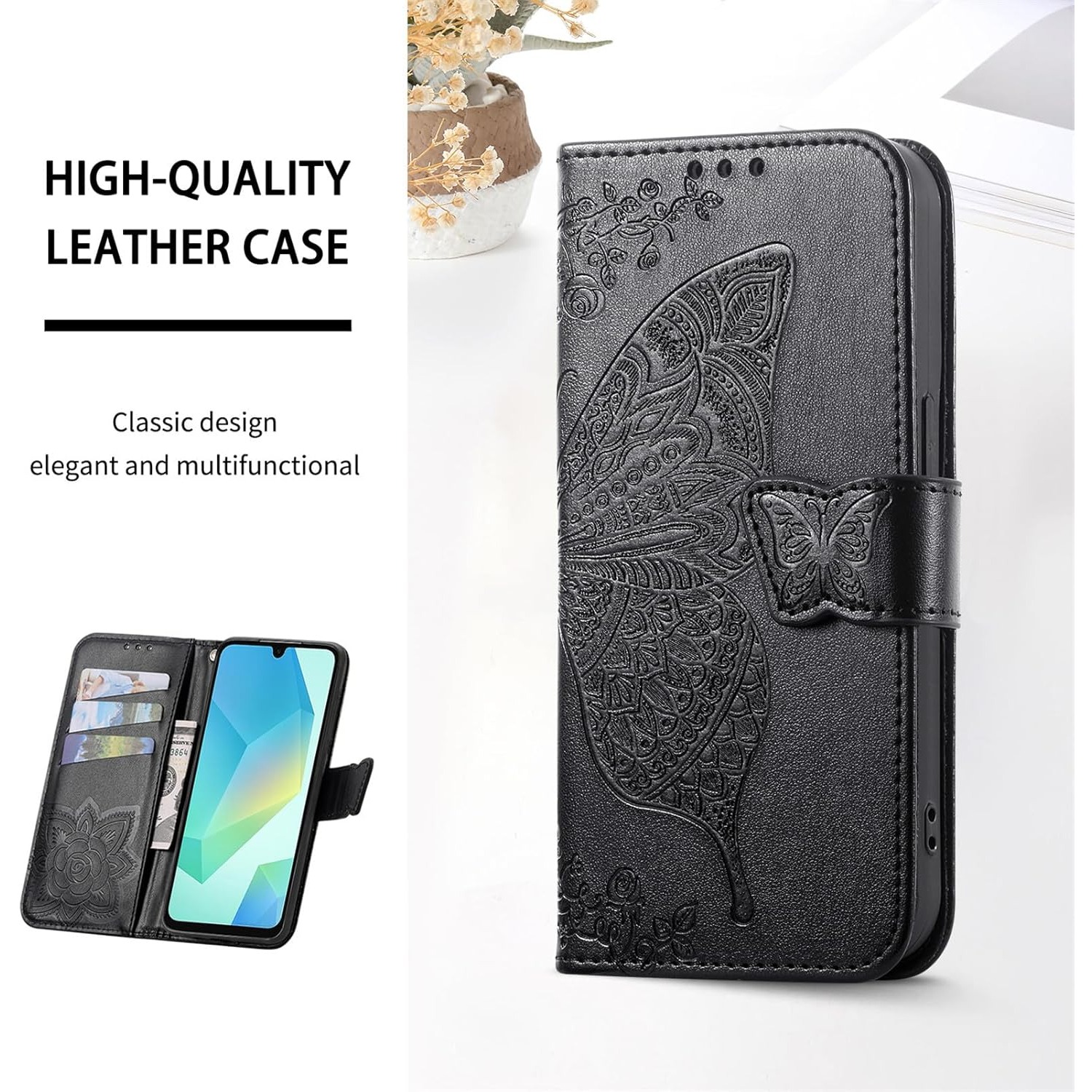 Butterfly Texture Flip Wallet  - Samsung Galaxy Strap recension och pris