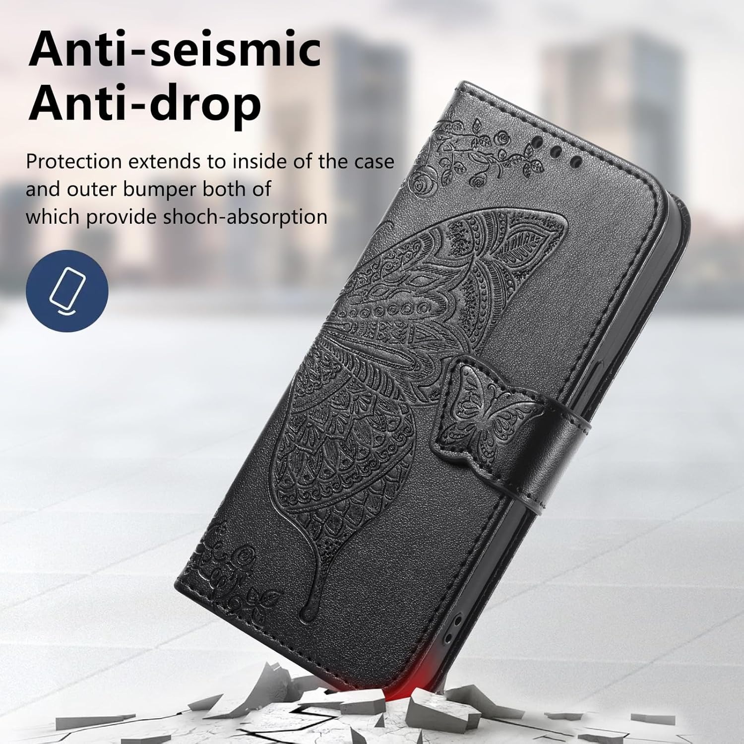 Butterfly Texture Flip Wallet  - Samsung Galaxy Strap recension och pris