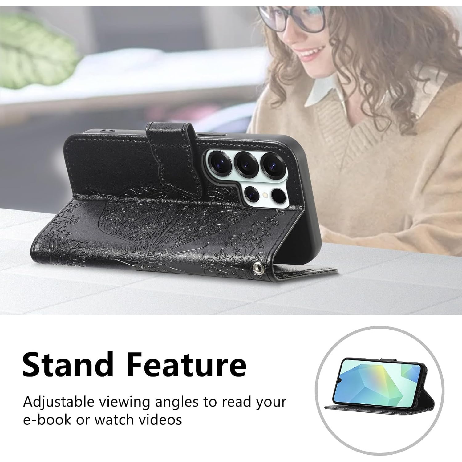 Butterfly Texture Flip Wallet  - Samsung Galaxy Strap recension och pris