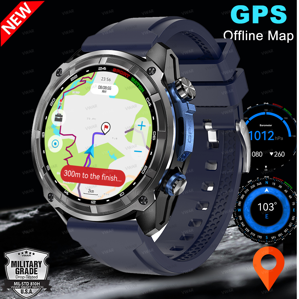 VWAR Offline Maps Smart Watch  - Watch Vs Smartwatch recension och pris