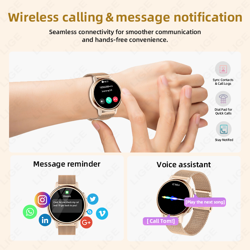 LIGE New Women's Smart Watch A - Smartwatch Angelo Watches recension och pris