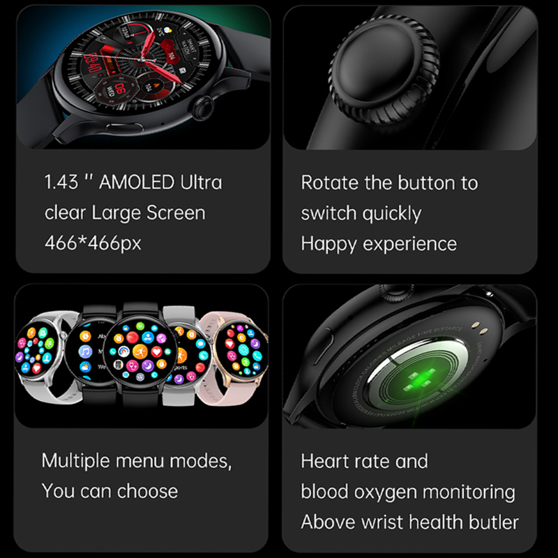For IOS Android Real AMOLED Sm - Smartwatch Angelo Watches recension och pris
