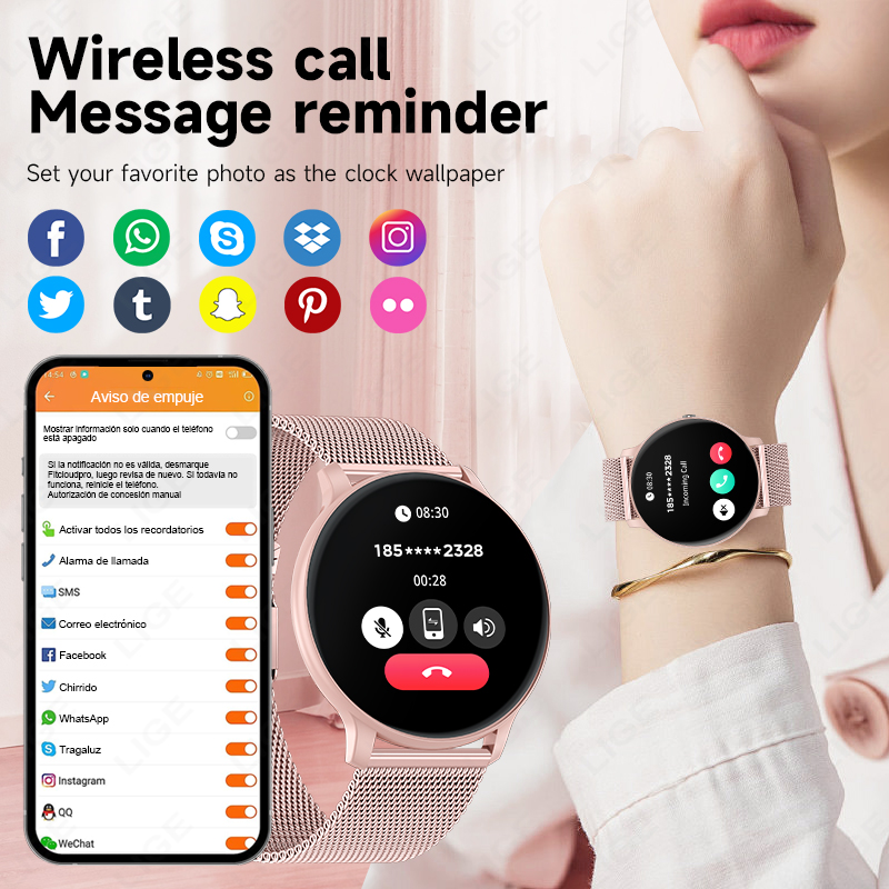 LIGE Women's SmartWatch Blood  - Smartwatch Angelo Watches recension och pris