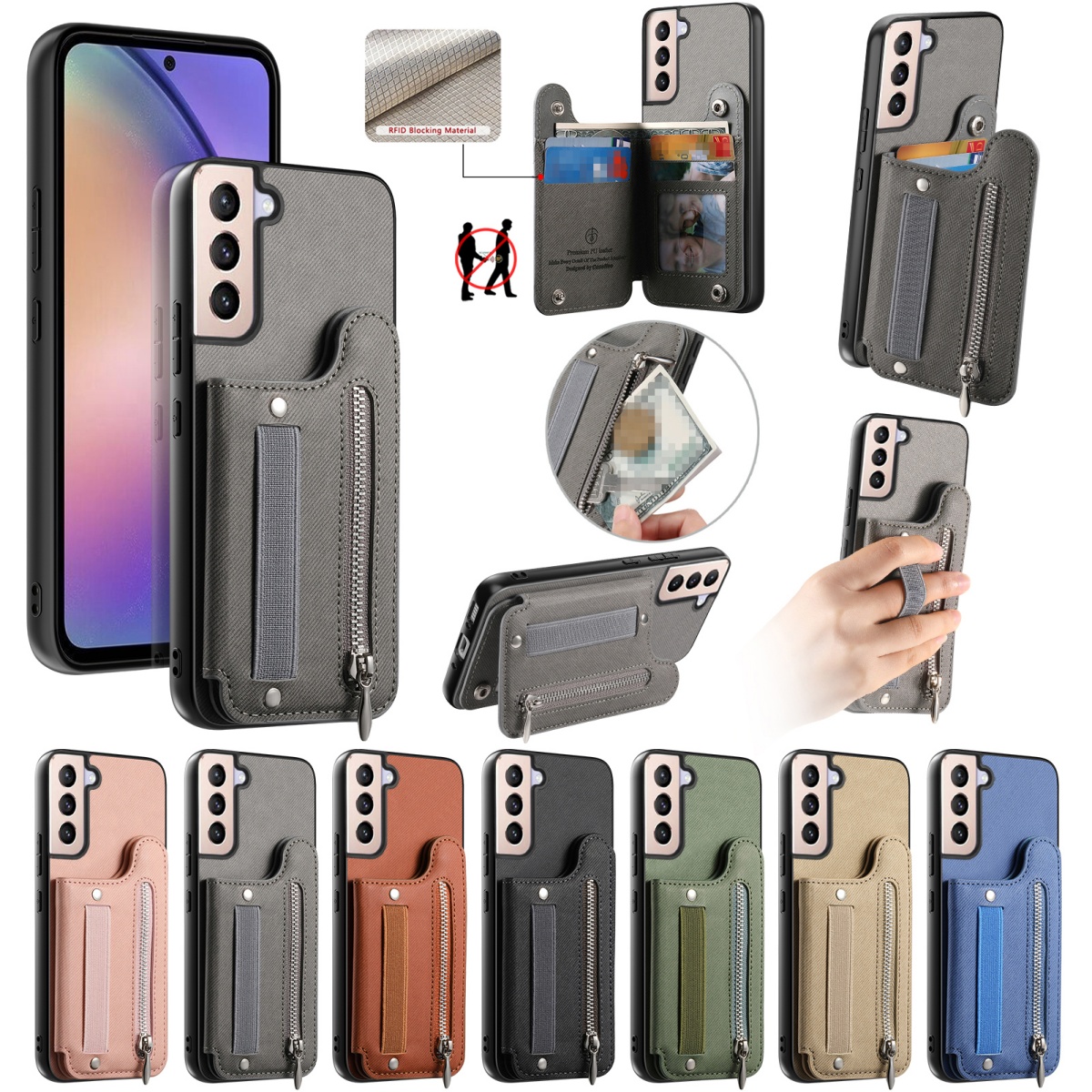Flip Card Bag Phone Case For S - Samsung Galaxy Strap recension och pris