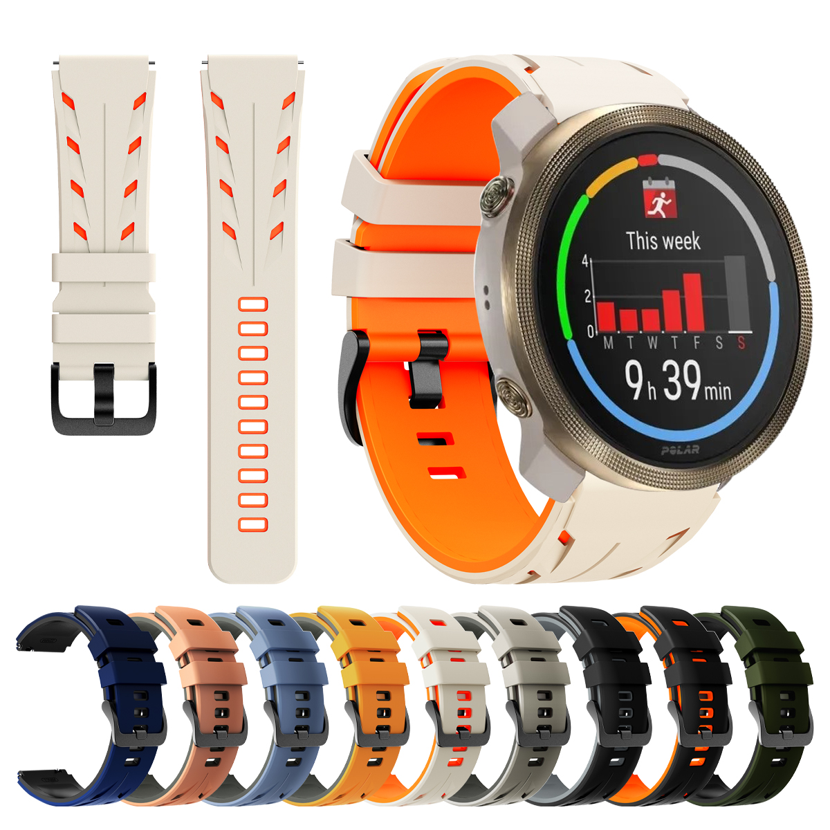 22mm Silicone Strap For POLAR  - Titan Watches Smartwatch recension och pris