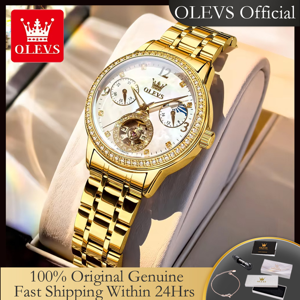 OLEVS 6750 Automatic Woman Wat - Watch Bezel Insert recension och pris