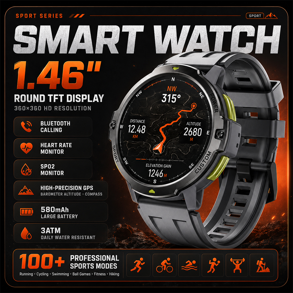 2026 NEW 1.46 Inches Military  - Smartwatch Timex Watches For Men recension och pris