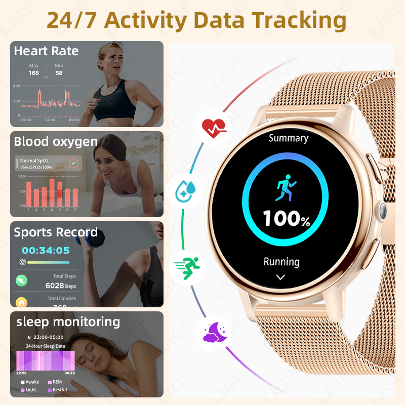 LIGE Women's Smart Watch Sleep - Smartwatch Angelo Watches recension och pris