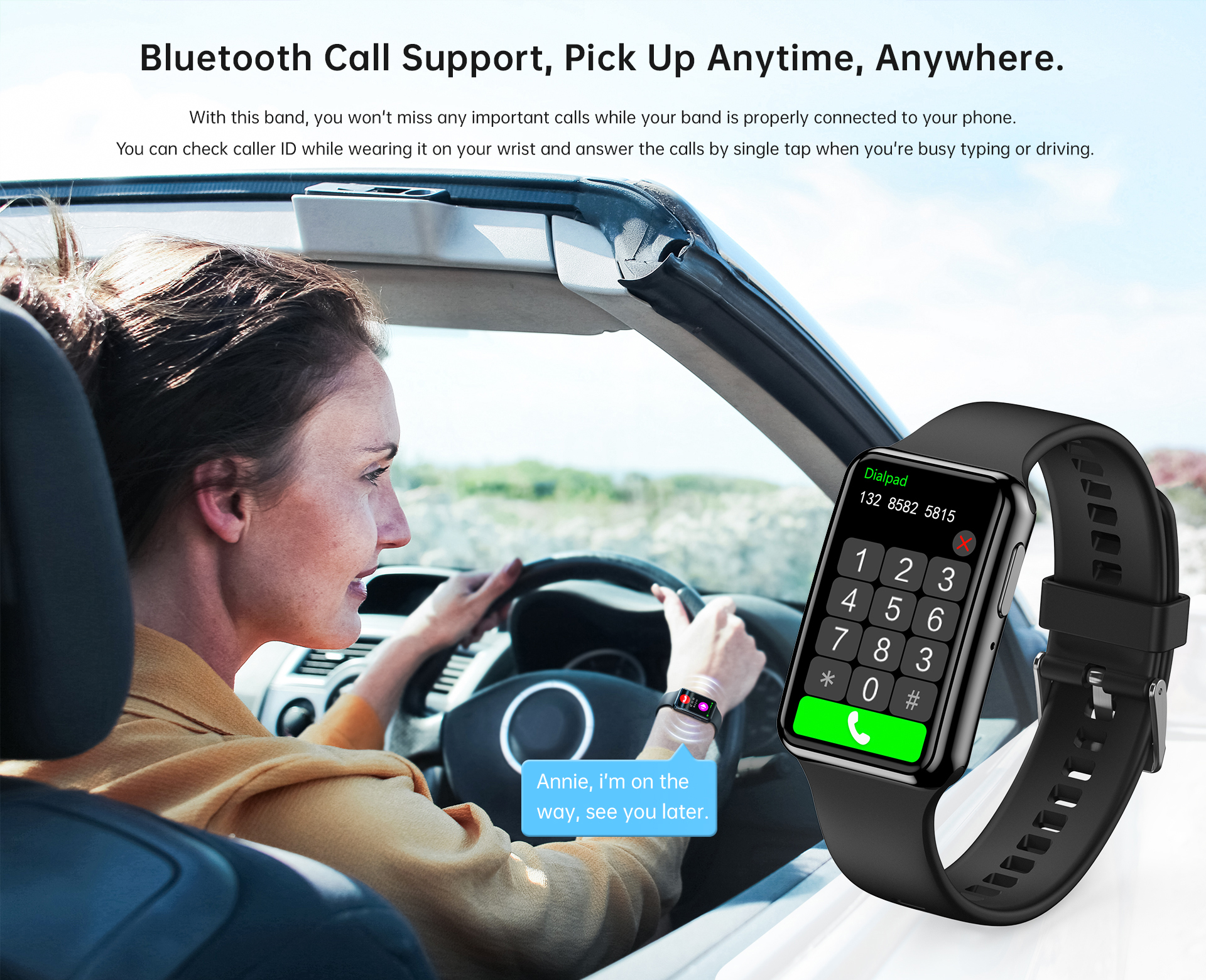 1.47 Inch BT Call Smart Band H - Watch Smart Smartwatch recension och pris