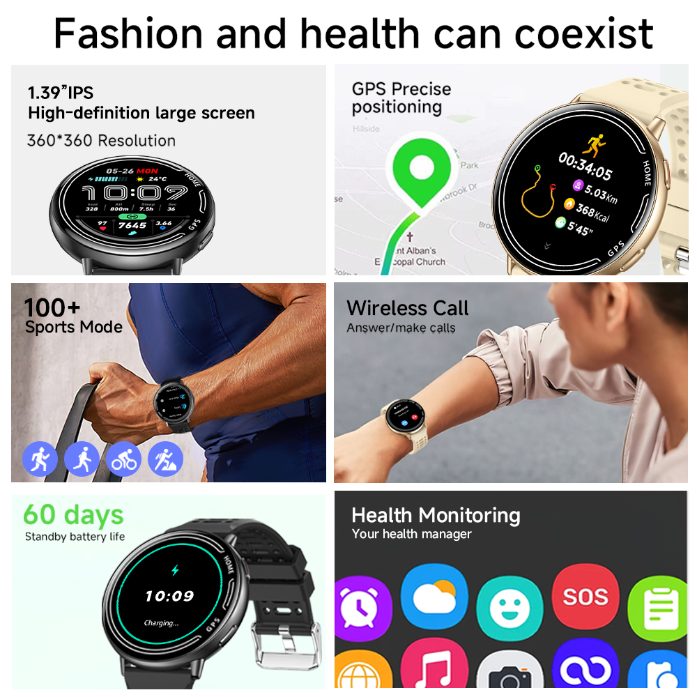 Smart Watch Built in GPS Bluet - Smartwatch Angelo Watches recension och pris