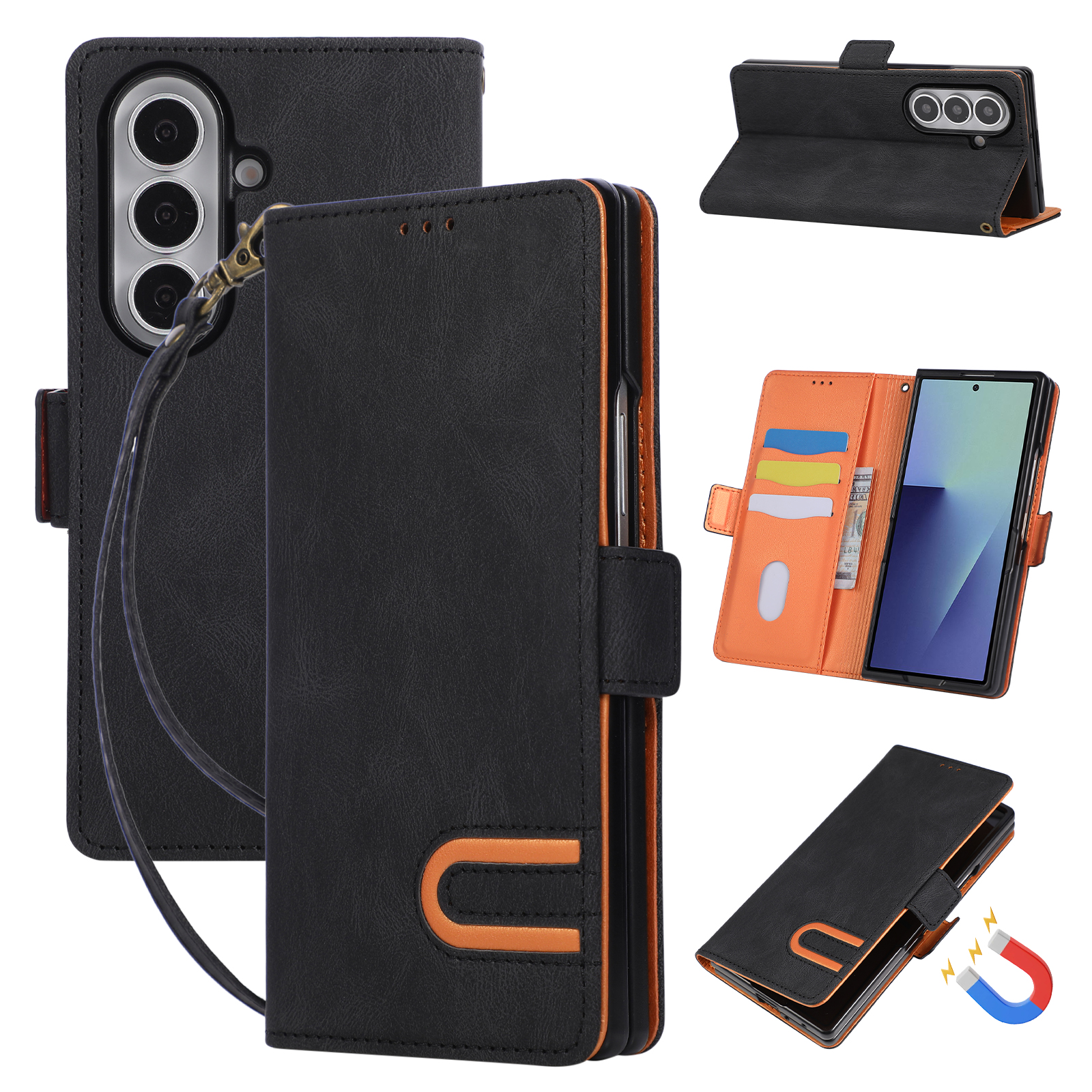 Flip Retro Leather Wallet Phon - Samsung Galaxy Strap recension och pris