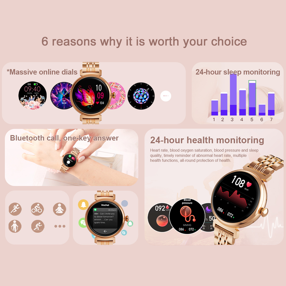 1.04 inch AMOLED Screen Fashio - Smartwatch Angelo Watches recension och pris