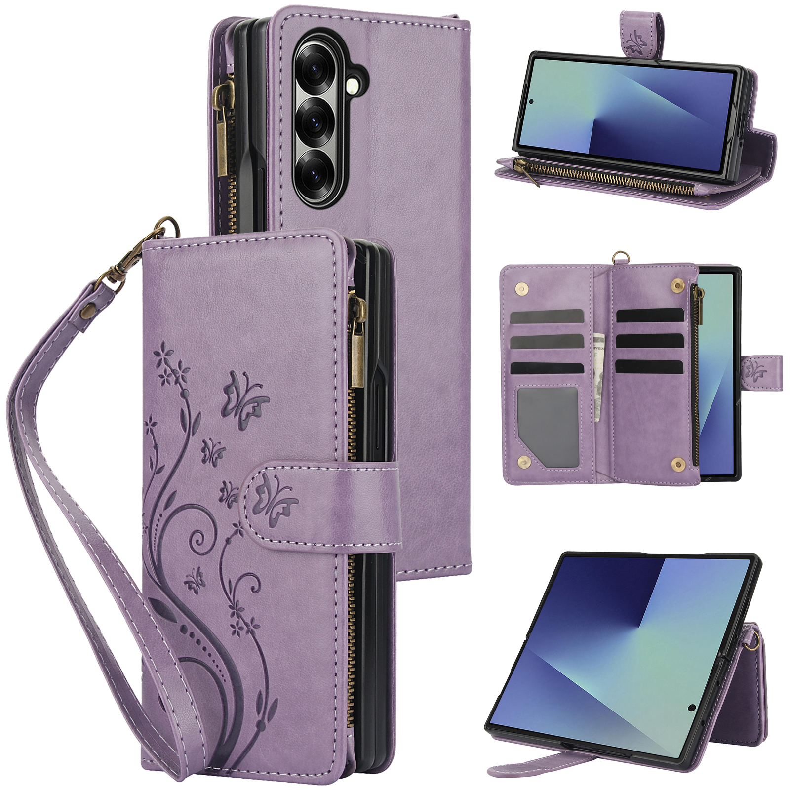 Wrist Strap Leather Zipper Wal - Samsung Galaxy Strap recension och pris