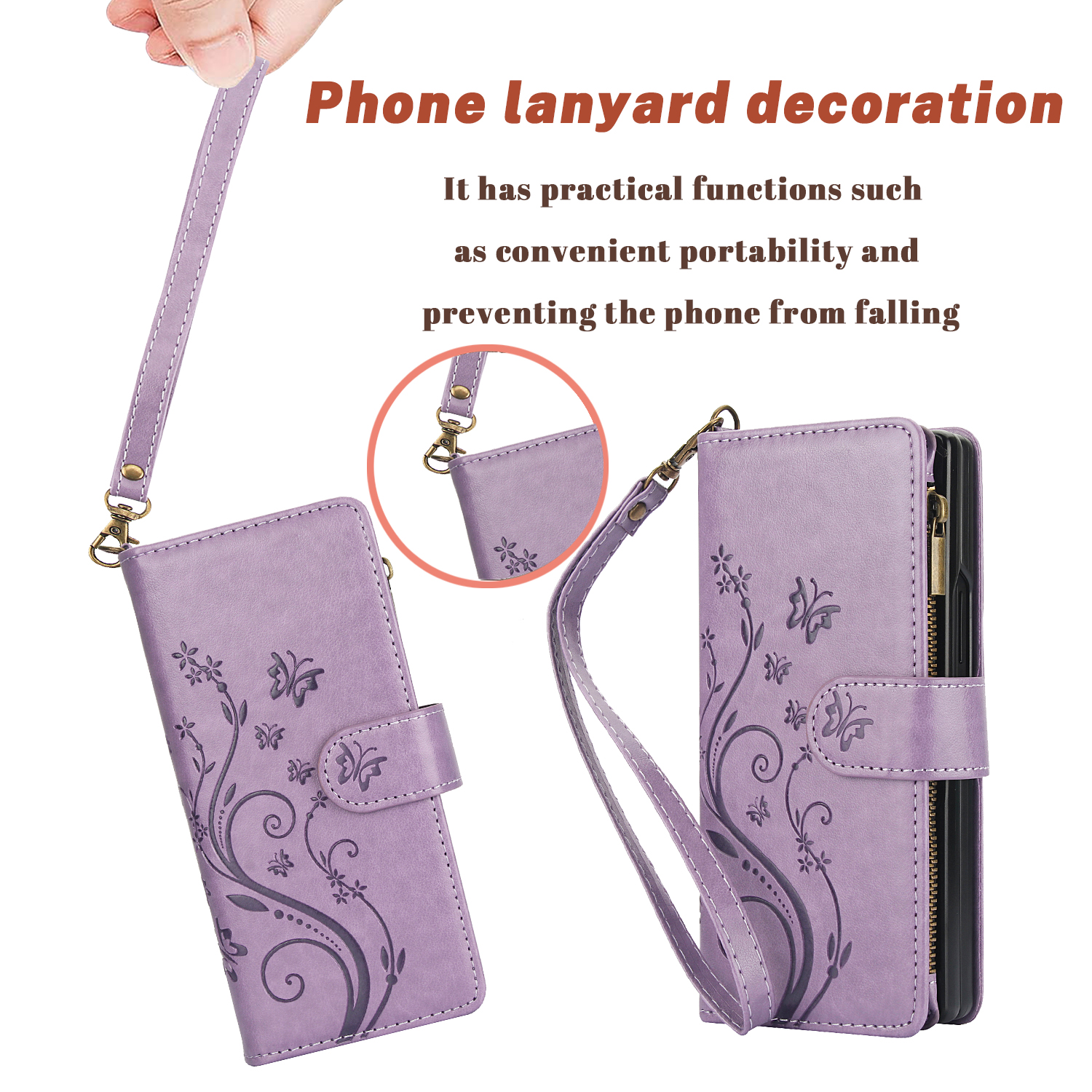 Wrist Strap Leather Zipper Wal - Samsung Galaxy Strap recension och pris